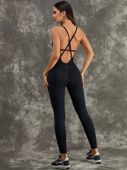 Cross Back Backless Jumpsuit