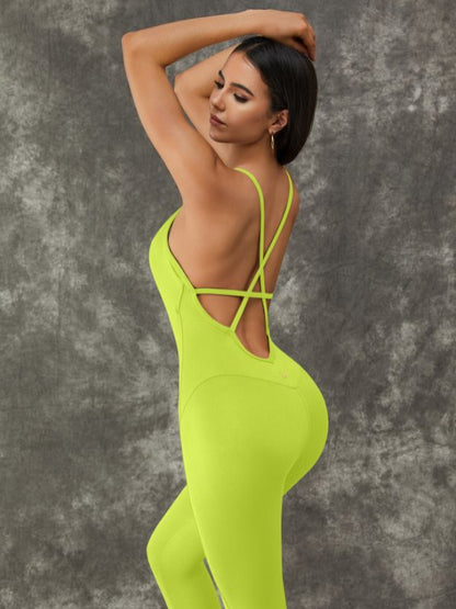 Cross Back Backless Jumpsuit