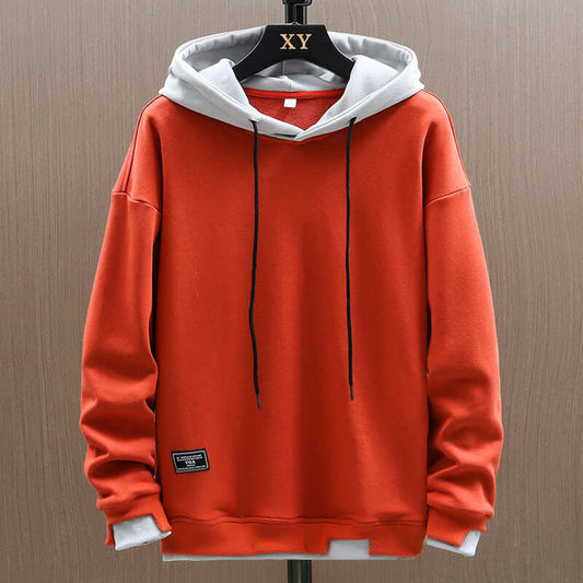 Contrast-Lined Hoodie