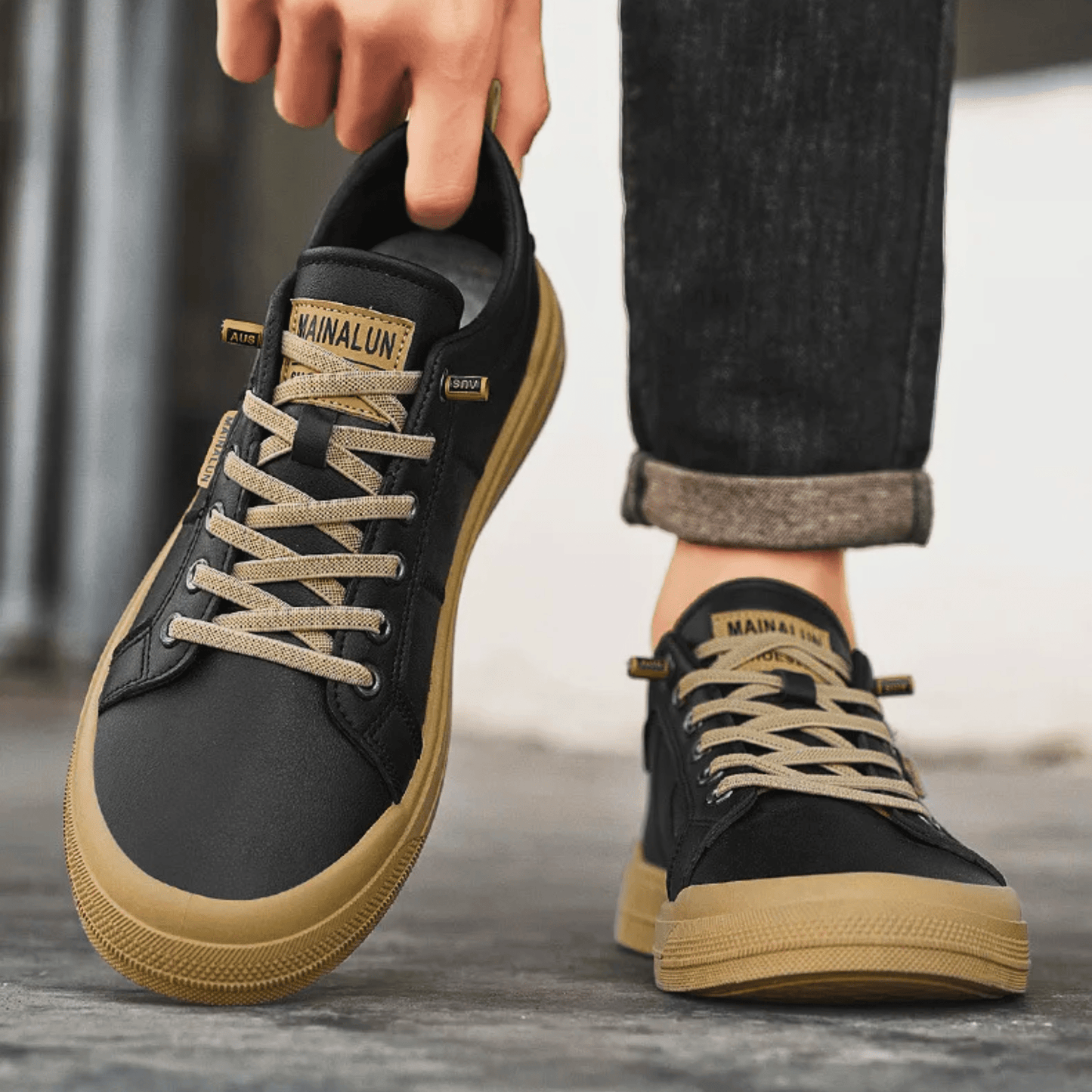 HARRINGTON LEATHER TRAINERS